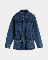 Worked Out Belted Denim Jacket
