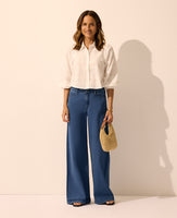 Leigh Mid Rise Wide Leg Pant