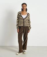 Nen Striped V-Neck Cardigan