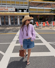 Nib Round Neck Knit