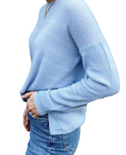 Metallic Stripe Blue Sweater