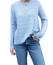 Metallic Stripe Blue Sweater