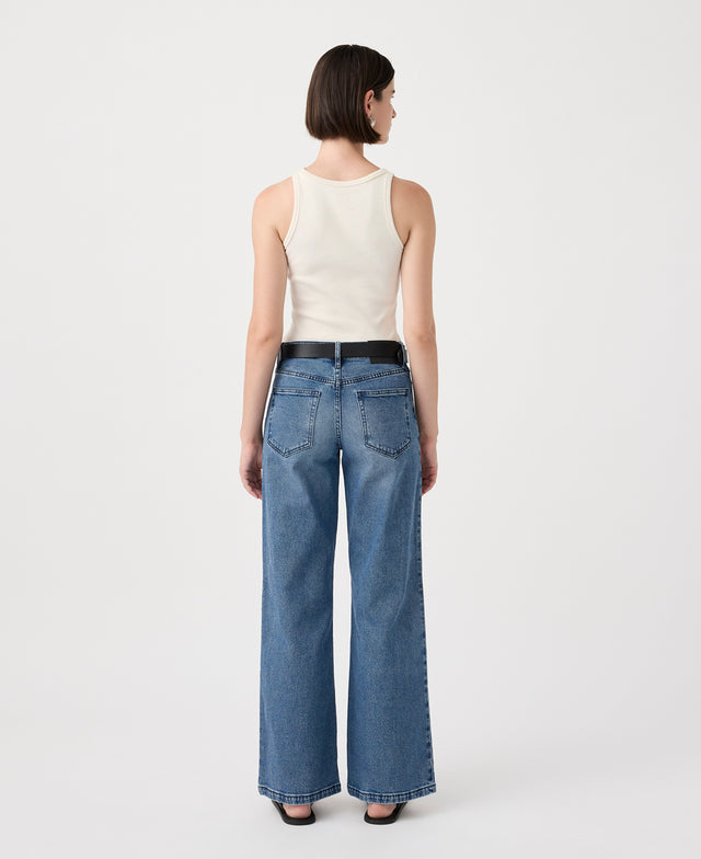 Mia Mid Rise Wide Leg Twilight Jean