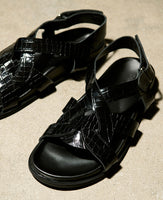 Marina Black Croc Sandal