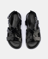 Marina Black Croc Sandal