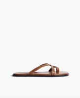 Selena Chestnut Vitello Leather Sandal