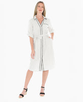 Blanket Stitch Shirt Dress