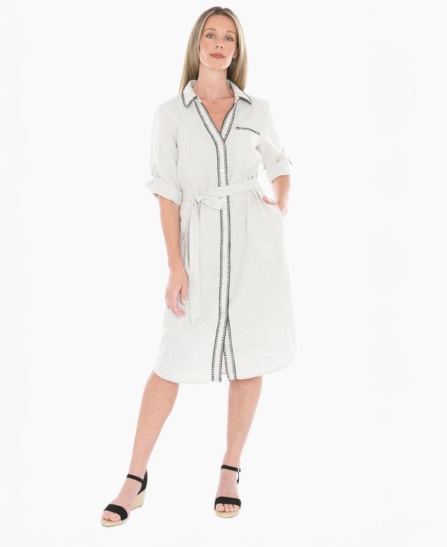Blanket Stitch Shirt Dress