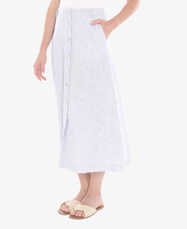 Core Stripe Button Skirt