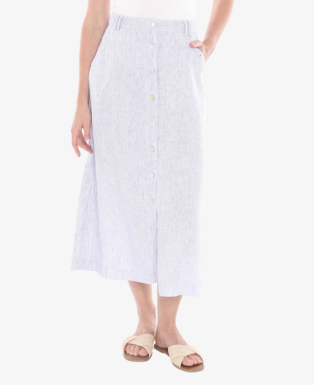 Core Stripe Button Skirt
