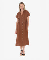 Elastic Waist Shirt Dress