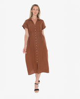 Elastic Waist Shirt Dress