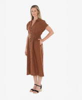 Elastic Waist Shirt Dress