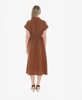 Elastic Waist Shirt Dress