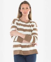 Panel Stripe Pullover Crew