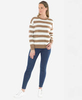 Panel Stripe Pullover Crew
