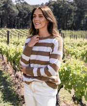 Panel Stripe Pullover Crew