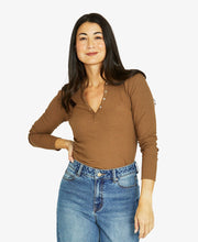 V-Neck Henley Tee