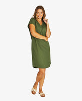 V Slub Dress