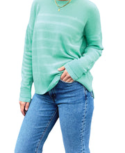 Metallic Stripe Green Sweater