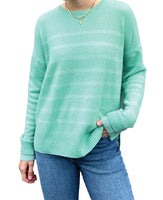 Metallic Stripe Green Sweater