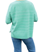 Metallic Stripe Green Sweater