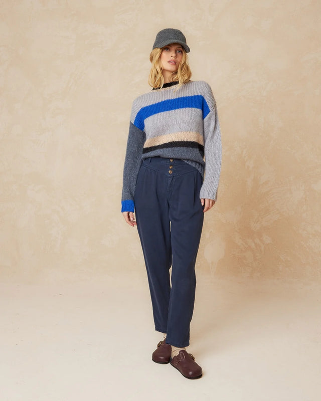 Contrast Colour Stripe Jumper