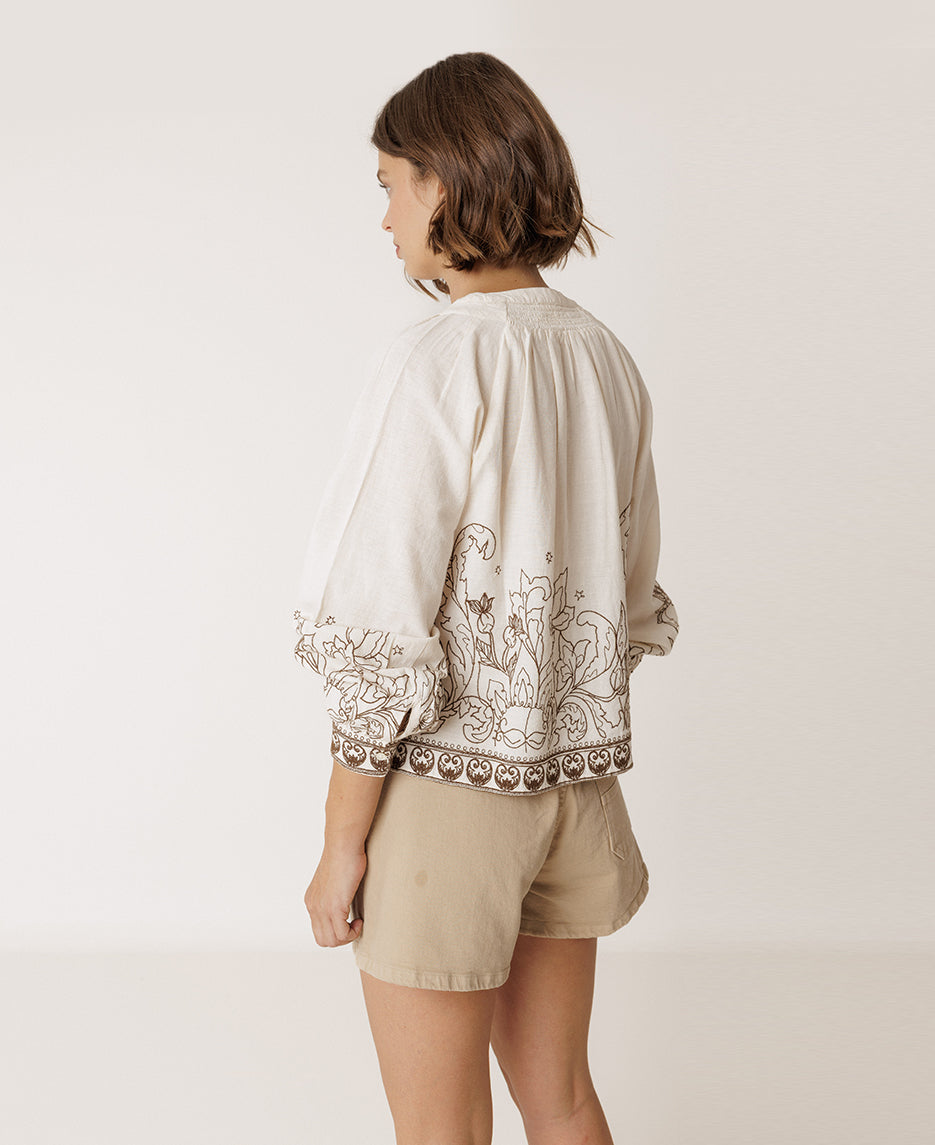 Floral Hem Blouse