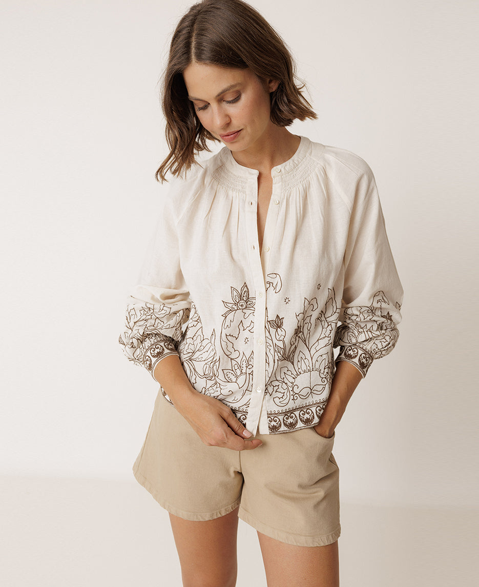 Floral Hem Blouse