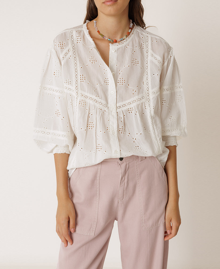Lace Embroidered Shirt