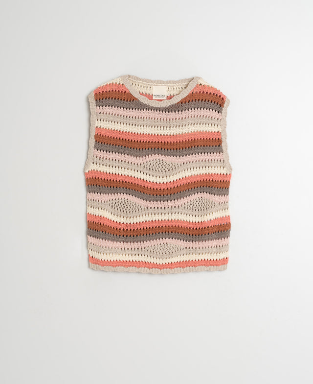 Multi Colour Crochet Knit Vest