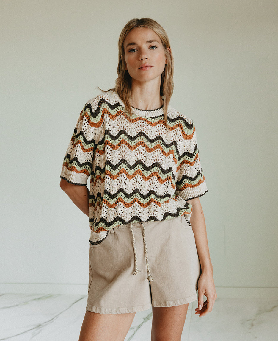 Zig Zag Crochet Sweater