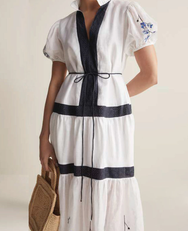 Soleil Linen Ramie Midi Smock Dress