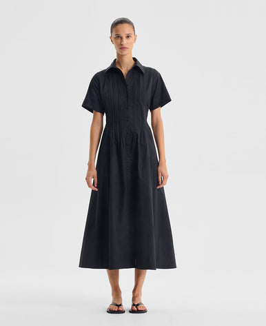 black shirt dress australia Fairfax Midi Shirt Dress In Black Cotton St Frock
