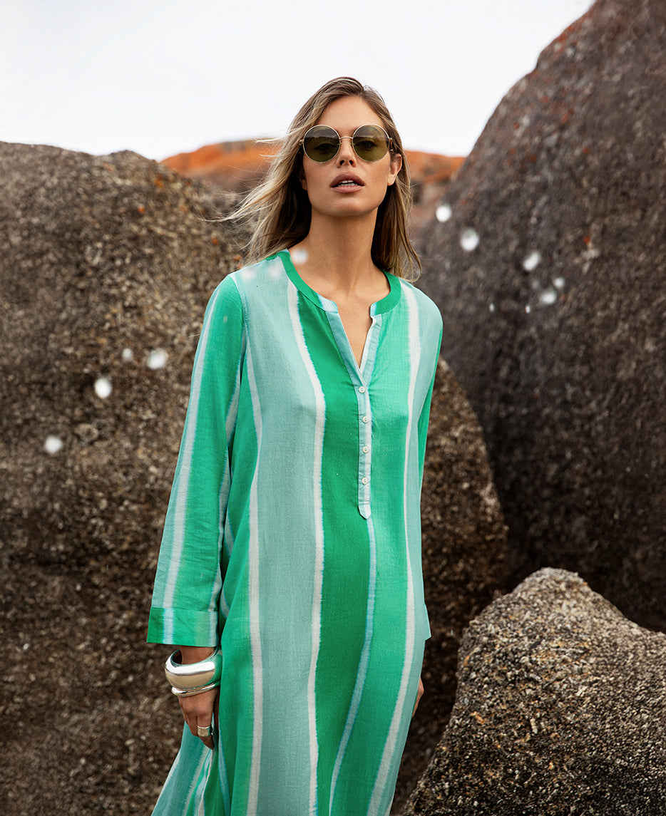 Moroccan Stripe Green Bazaar Dress