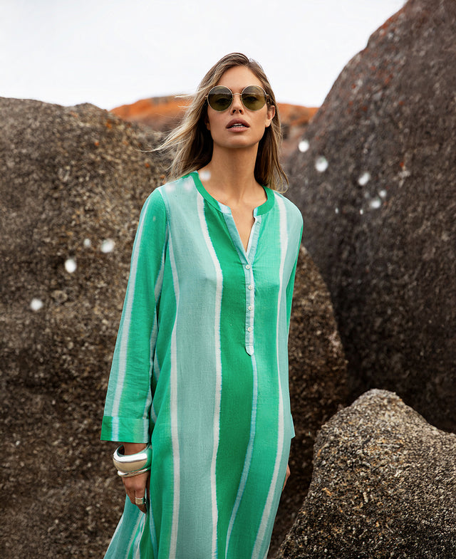 Moroccan Stripe Green Bazaar Dress
