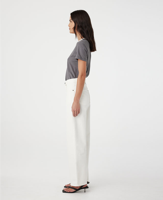 Avril Mid Rise Slouchy White Jean