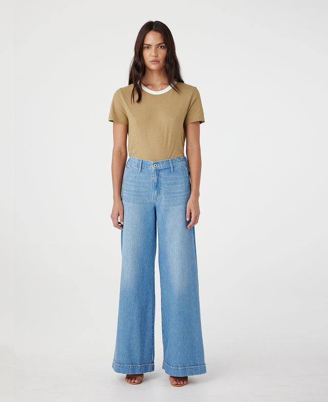 Lotus Mid Rise Wide Leg Bluejay Pant