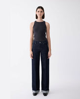 Mia Mid Rise Wide Leg Cuffed Rinse Jean