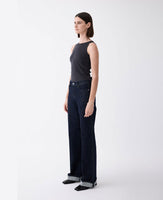 Mia Mid Rise Wide Leg Cuffed Rinse Jean