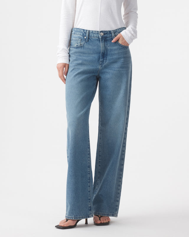Olive Mid Rise Slouchy Marina Mid Blue Jean