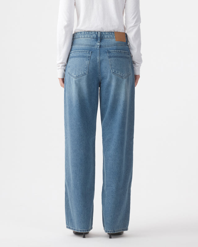 Olive Mid Rise Slouchy Marina Mid Blue Jean
