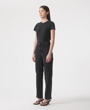 Zoe High Rise Straight Ash Black Jean