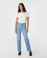 Zoe High Rise Straight Kingfisher Jean