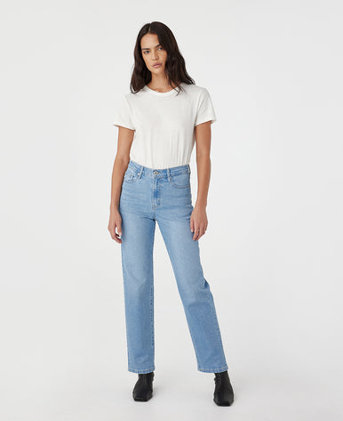 Zoe High Rise Straight Kingfisher Jean by OUTLAND DENIM – Page Zoe