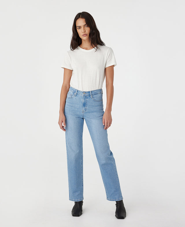 Zoe High Rise Straight Kingfisher Jean