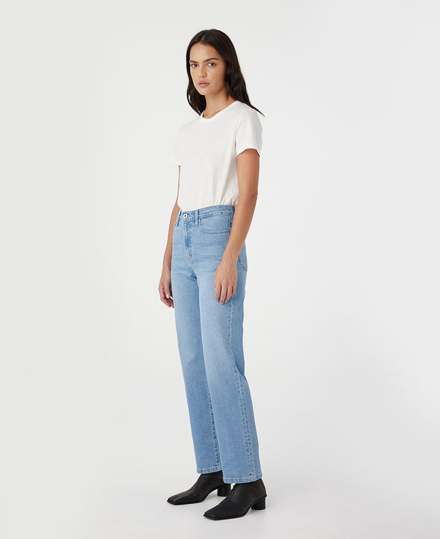 Zoe High Rise Straight Kingfisher Jean