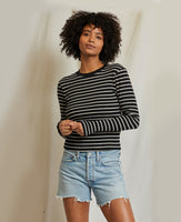 Clyde Stripe Ribbed LS Baby Tee