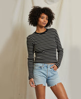 Clyde Stripe Ribbed LS Baby Tee