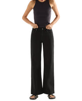 Mia Mid Rise Wide Leg Black Jean